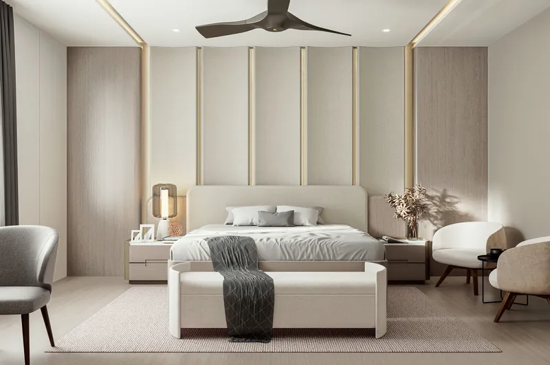 Modern Bedroom 3D Interior Final Render