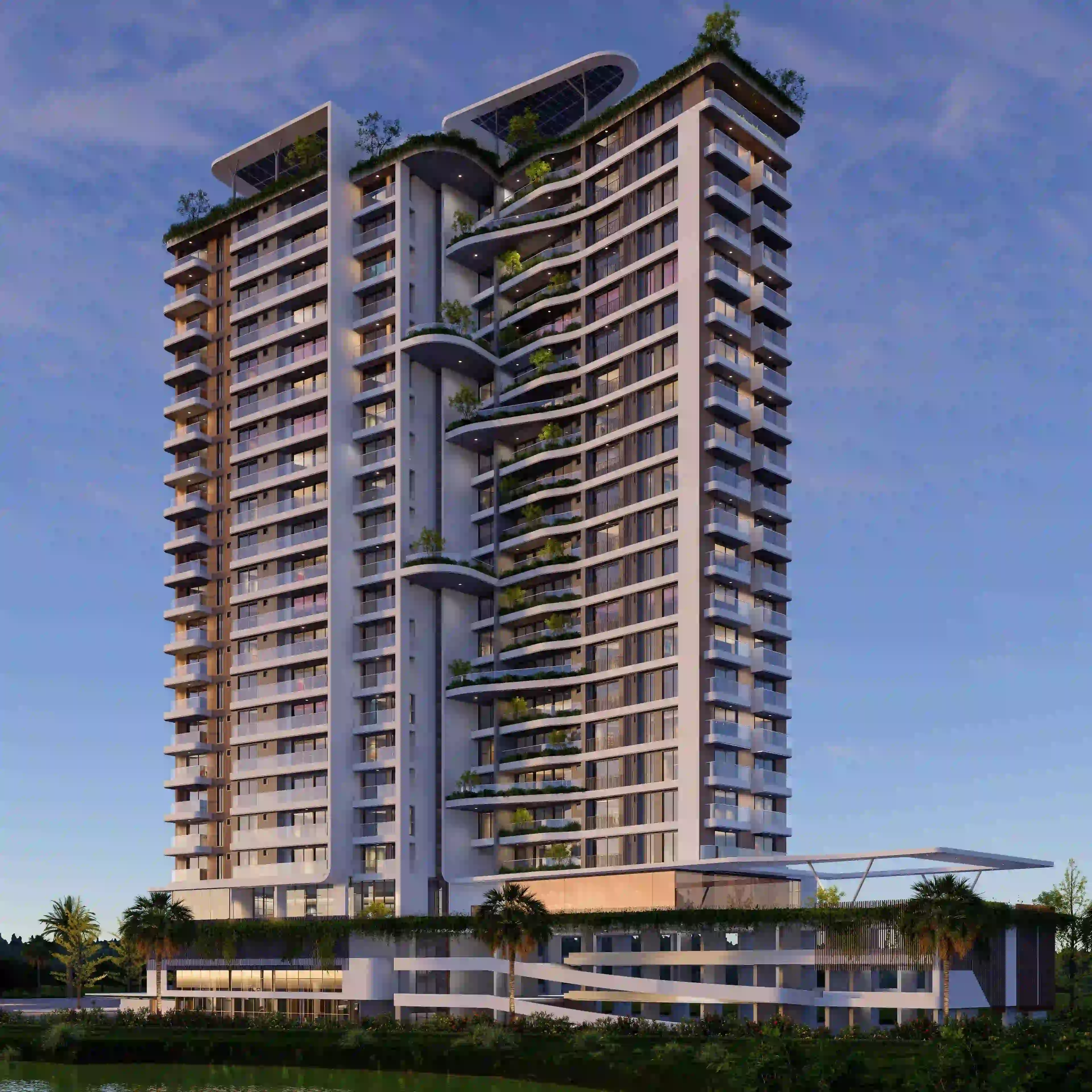 Commercial Real Estate Exterior 3D Rendering